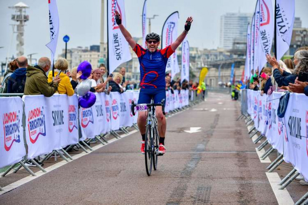 Staff member Neil Tinsley cycled from London to Brighton to raise funds for Alzheimer's Society.