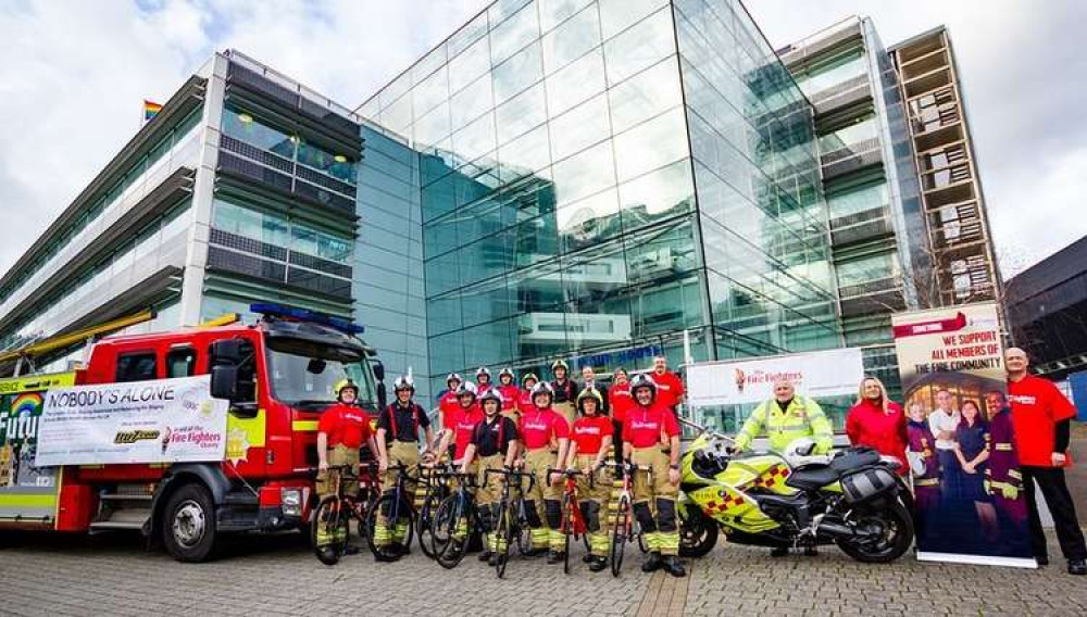 Suffolk fire-fighters outside Endeavour House (Picture credit: Suffolk CC)