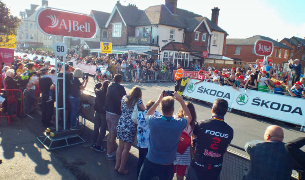 AJ Bell Women's Tour winner Elisa Balsamo whizzes towards the Felixstowe finishing line (Picture credit: Nub News}