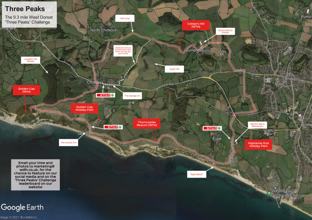 The Three Peaks Challenge map