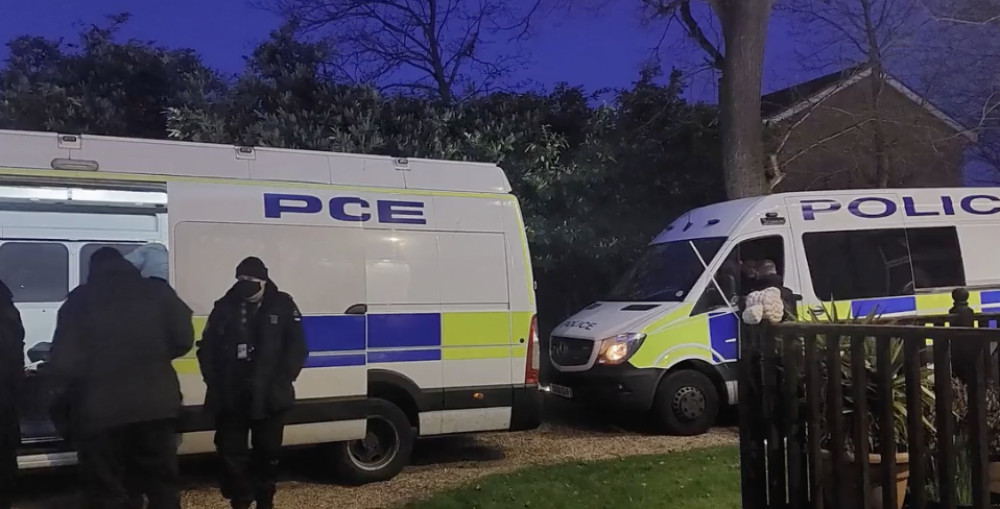 The man in his 50s was detained after Bedfordshire Police carried out a warrant in Letchworth. CREDIT: Beds Police The man in his 50s was detained after Bedfordshire Police carried out a warrant in Letchworth. CREDIT: Beds Police