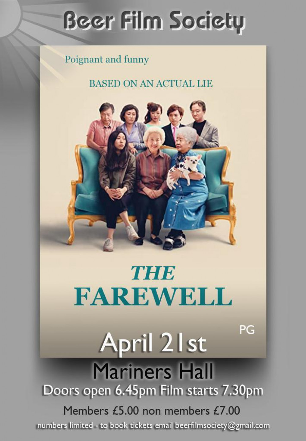 Beer Film Society are to screen 'The Farewell'