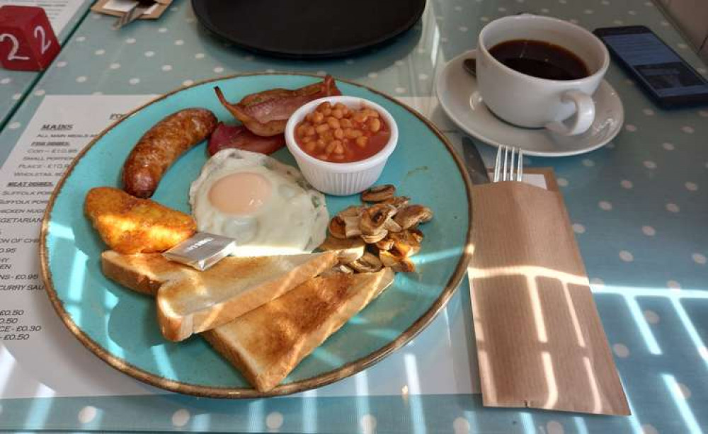 The sun streamed in through the blinds onto a top class breakfast