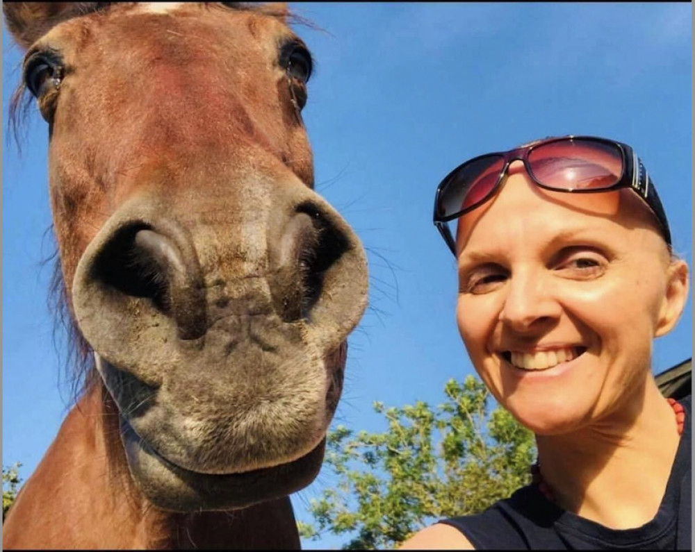 Sarah Jane Clements and rescue pony Miles Sarah Jane Clements and rescue pony Miles