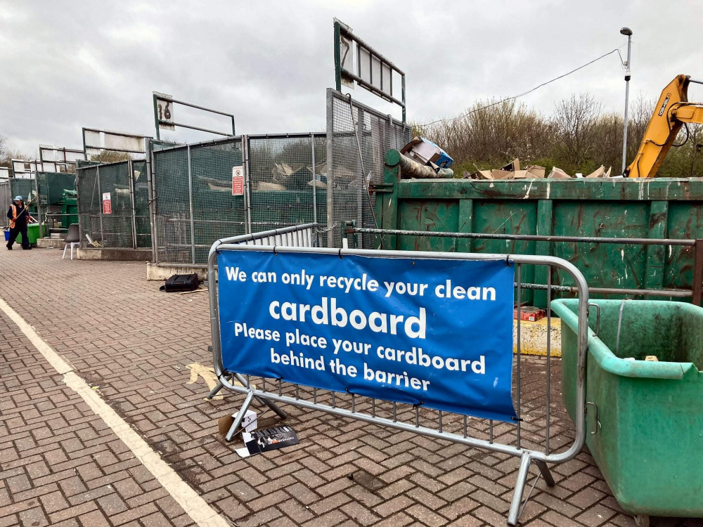 A clear message from staff at Crewe Household Waste And Recycling Centre, Pyms Lane.