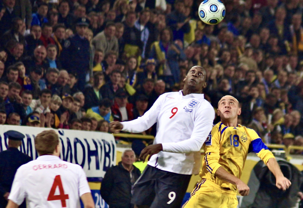 Emile Heskey in action for England. Photo: Dreamstime.com