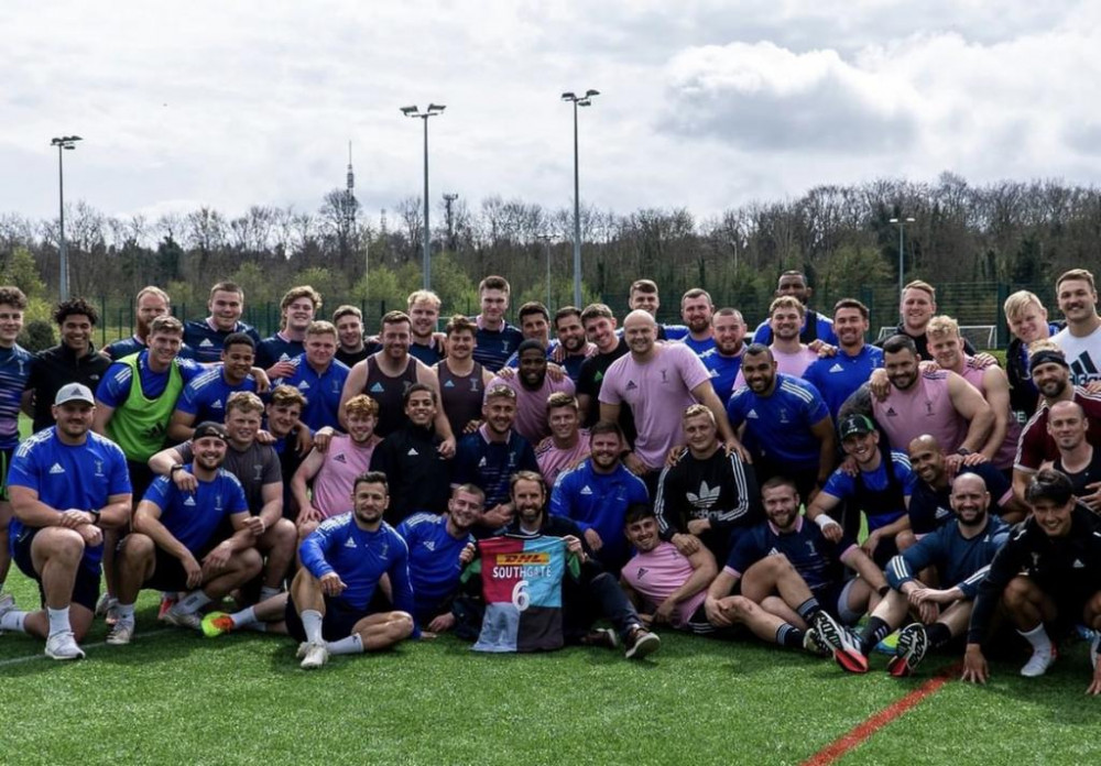 Southgate with the team during his visit Southgate with the team during his visit