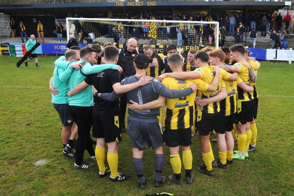 Falmouth Town could be about to secure their first league title in 22 years. Credit: Falmouth Town FC. Falmouth Town could be about to secure their first league title in 22 years. Credit: Falmouth Town FC.