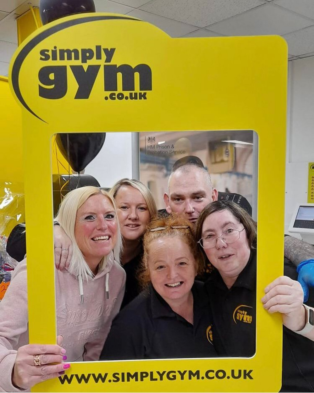 Simply Gym manager Kim Murray, back row centre, with reception staff (Jan Roberts).