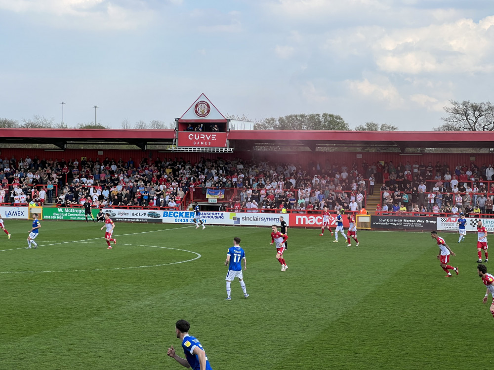 Stevenage beat Rochdale 1-0 at the Lamex on Good Friday. CREDIT: @laythy29