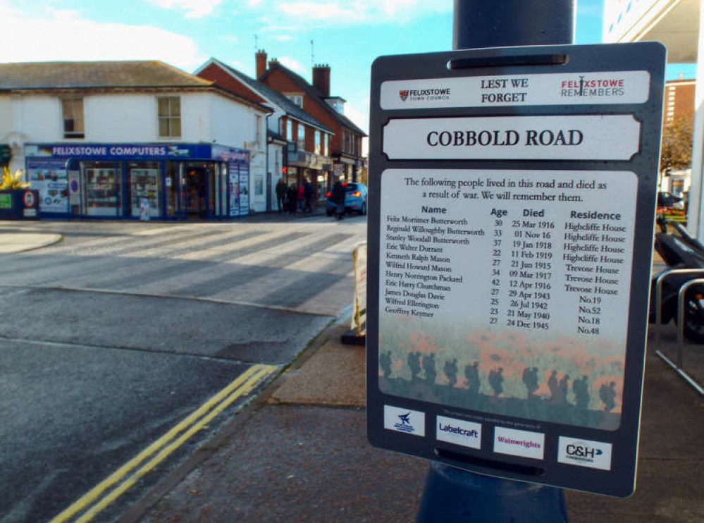 Lest we forget, Cobbold Road has one of 66 street signs remembering residents