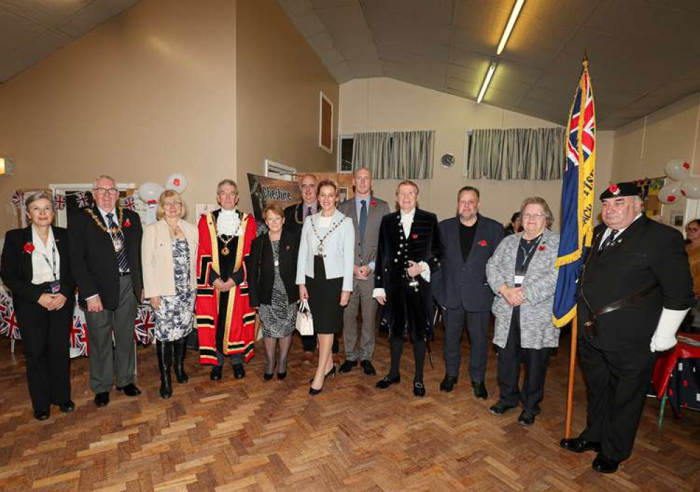 High Sheriff of Cheshire Robert Mee DL with MP Keiran Mullan, civic dignitaries and members of Haslington Support Group: Pics courtesy of CAS Photography