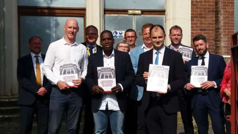 The announcement of Town Deal funding saw government minister Luke Hall pay a visit to the former Flag Lane Baths.