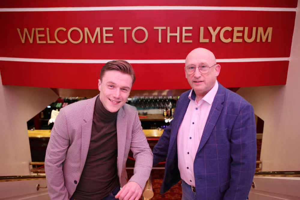 Break star Sam Gittins with Alpha Omega managing director Ken Lawton Break star Sam Gittins with Alpha Omega managing director Ken Lawton