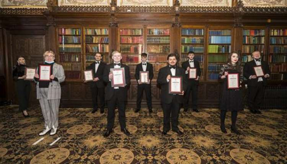 The youngsters donned evening dress for their Prince Trust graduation at Crewe Hall.