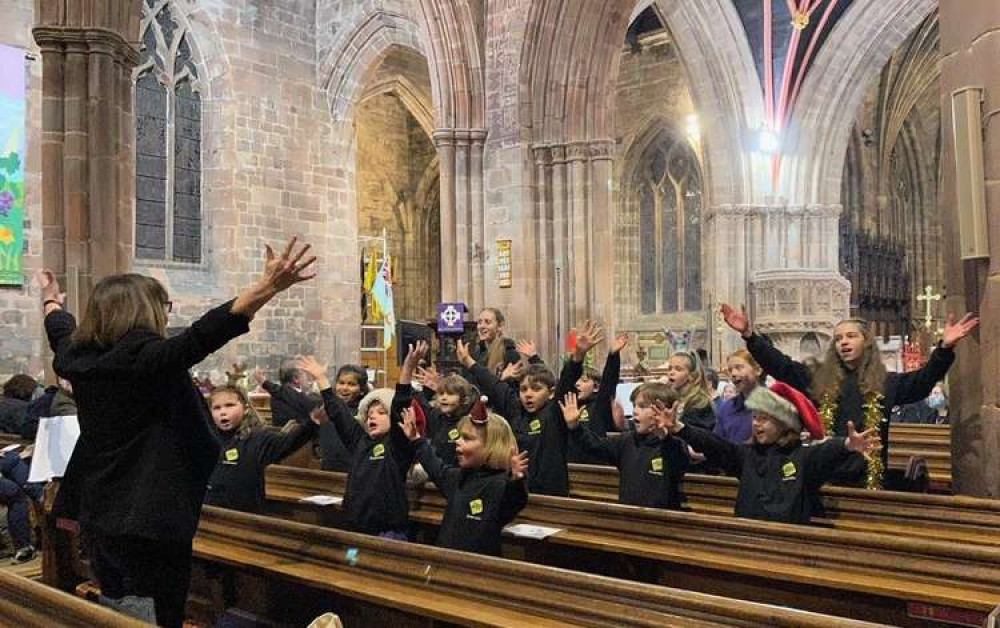 Nantwich Young Voices entertain the audience at St Mary's Church.