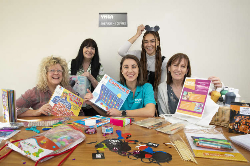 (From left) Community leader Sue Bishop, Janice Scott, children's and family worker, Hannah George and Andraya Ball, from Anwyl Homes, and Tracey Bentley, from the YMCA (Picture Mandy Jones).