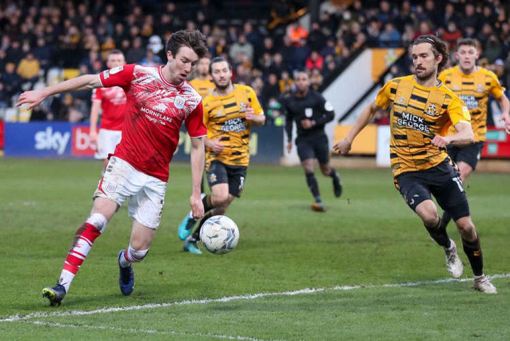 Chris Long threatens the Cambridge United goal this afternoon (Picture Credit: Kevin Warburton). Chris Long threatens the Cambridge United goal this afternoon (Picture Credit: Kevin Warburton).