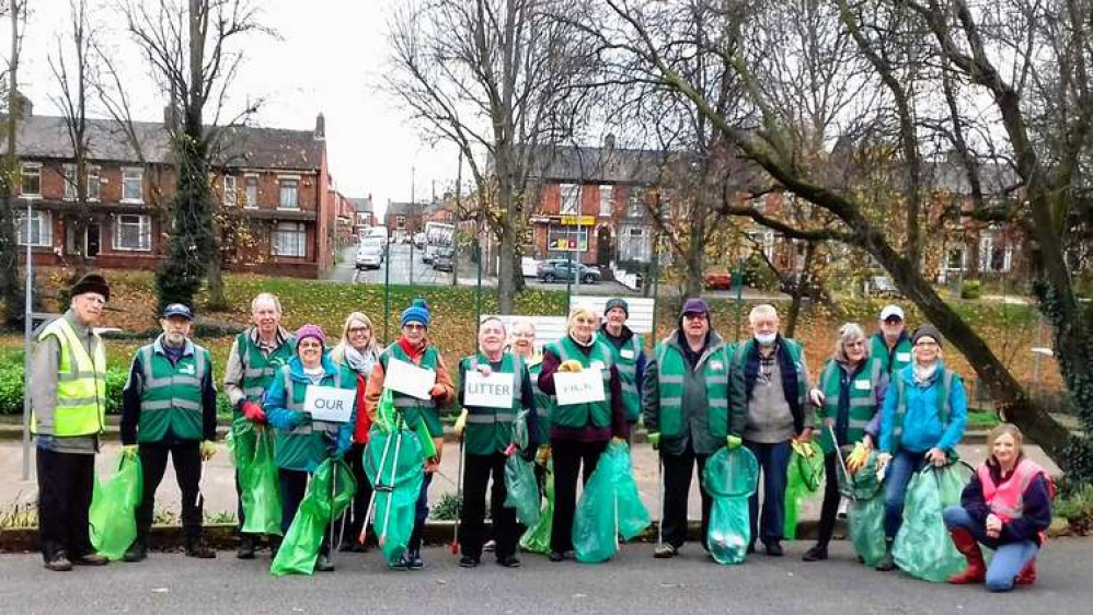 Crewe Clean Team at its 100th litter pick in November 2021.