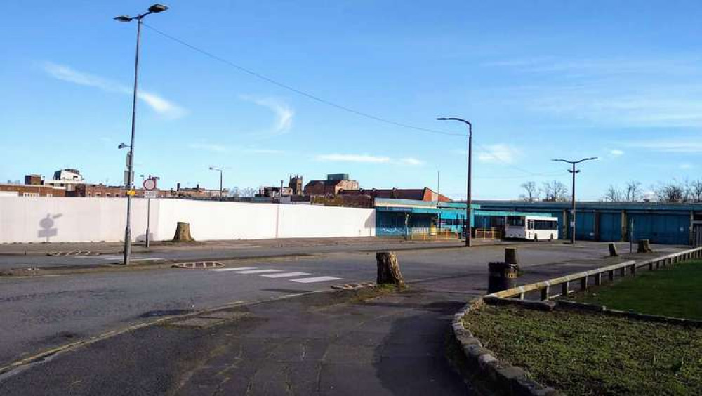 Trees cut down around the Victoria Street bus station entrance. (Picture credit: Richard Seamon)