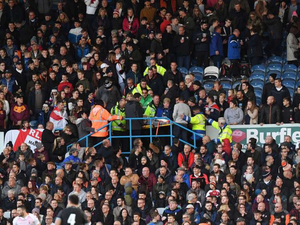 A recent medical emergency at an English football stadium. (Picture credit: Medium.com)