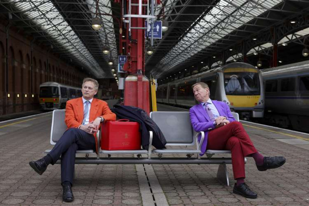 Secretary of State for Transport Grant Shapps and broadcaster and former politician Michael Portillo at the launch of the competition to find a location for the GBR HQ.