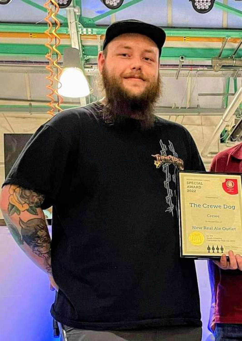 General Manager of Crewe Dog, Louis Delaney. - The bar received the South Cheshire Campaign for Real Ale Special Award for New Real Ale Outlet this year.