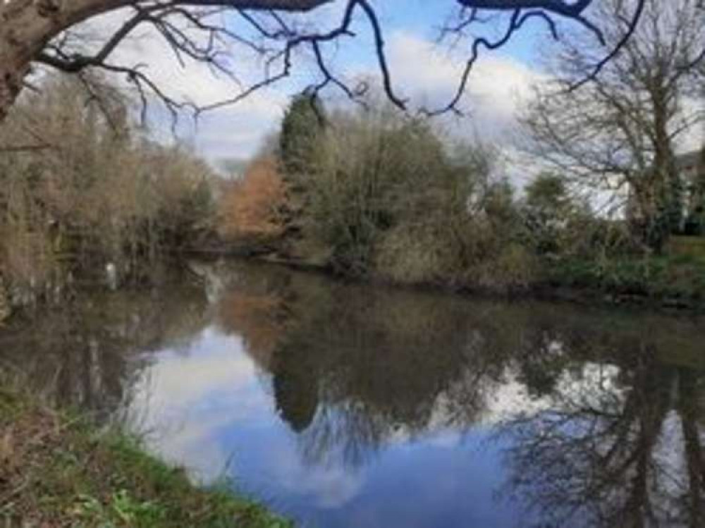 The mill pond, opposite the closed Old Mill Hotel, Alsager