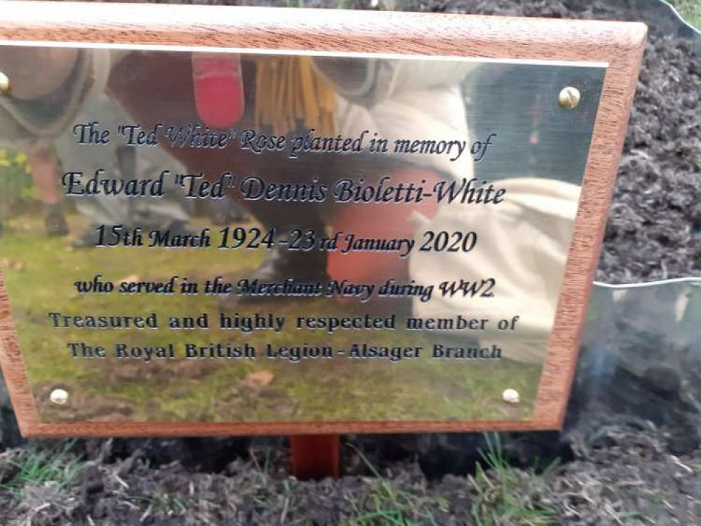 The plaque in Ted's memory