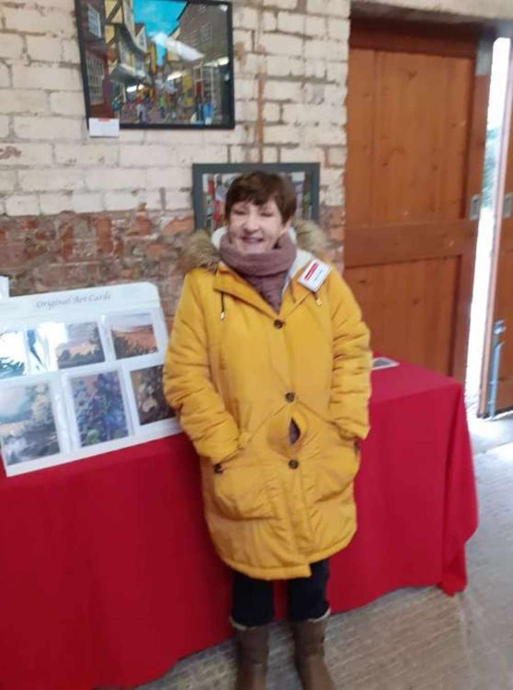 Sandbach artist Kay Bayliss at the exhibition