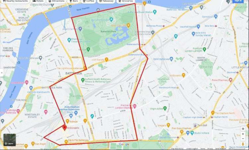 The Section 35 stretches from Clapham Common North Side to Albert Bridge Road (credit: Wandsworth Police)