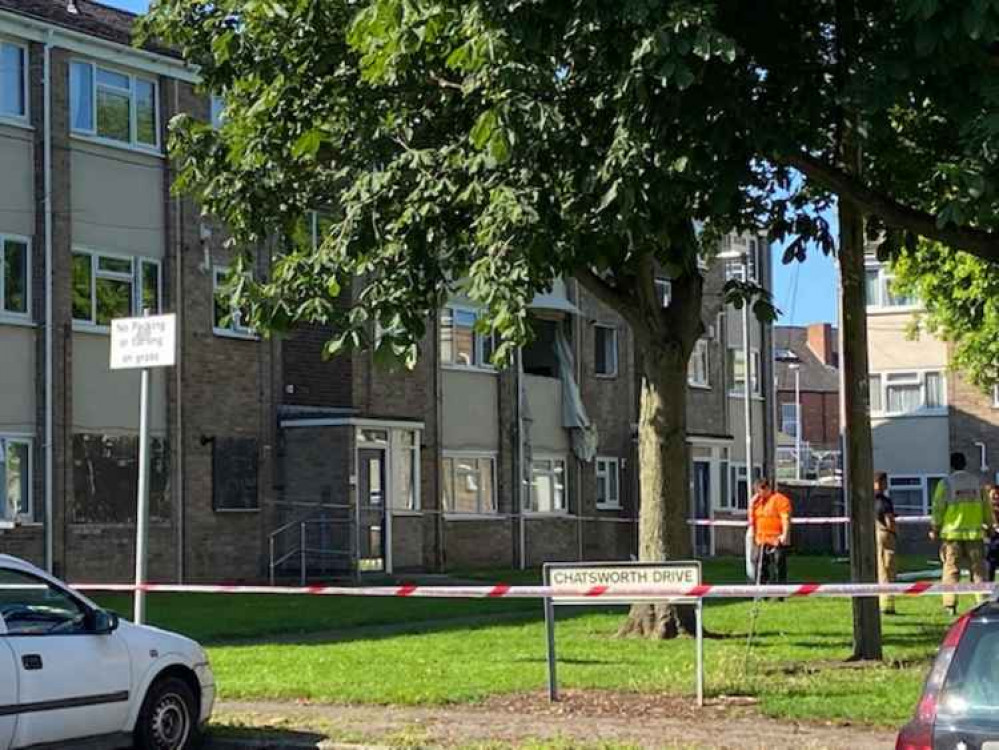 Two windows appear to heave been completely blown out in the blast. Photo Credit: Tom Surgay