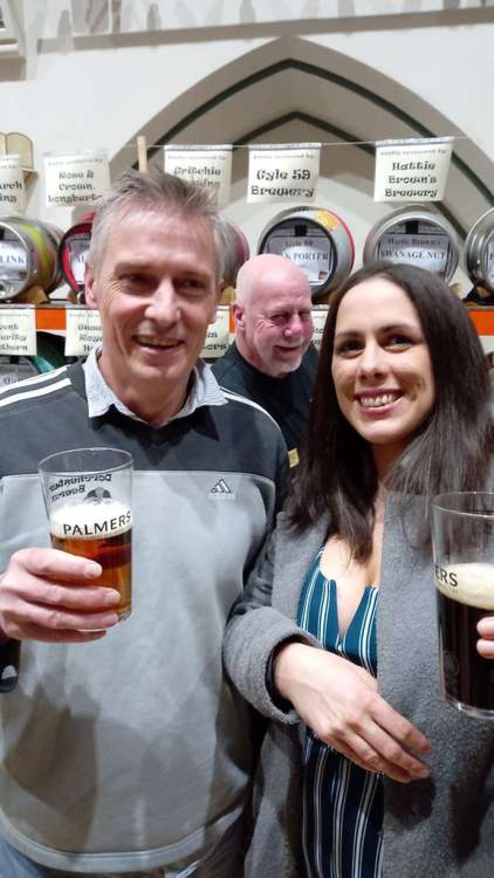 The 33rd Dorchester Beerex has raised around £18,000, pictured, left to right, Anthony Buckton of Copper St Brewery,  Beerex committee member Phil Livsey and Tom Browns pub licensee Katy Jones at Beerex (Image Rich Gabe)