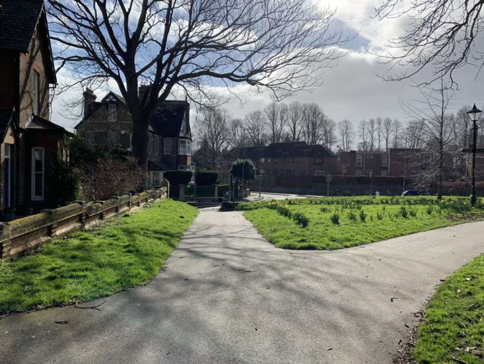 At the end of the path, turn left At the end of the path, turn left