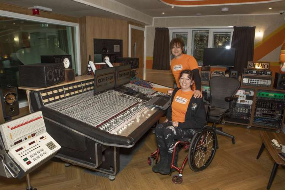 Nick and Grace in the control room