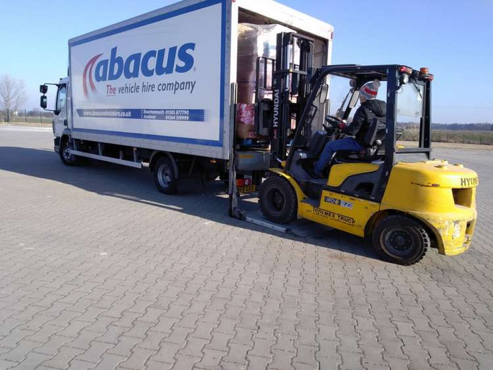 The Dorset lorry being unloaded (Image: Paul Wallis/ Jorj Kowszun)