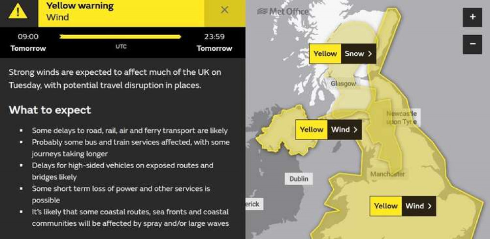 The Met Office warning The Met Office warning