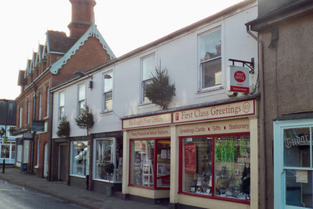 Christmas trees in Hadleigh High Street