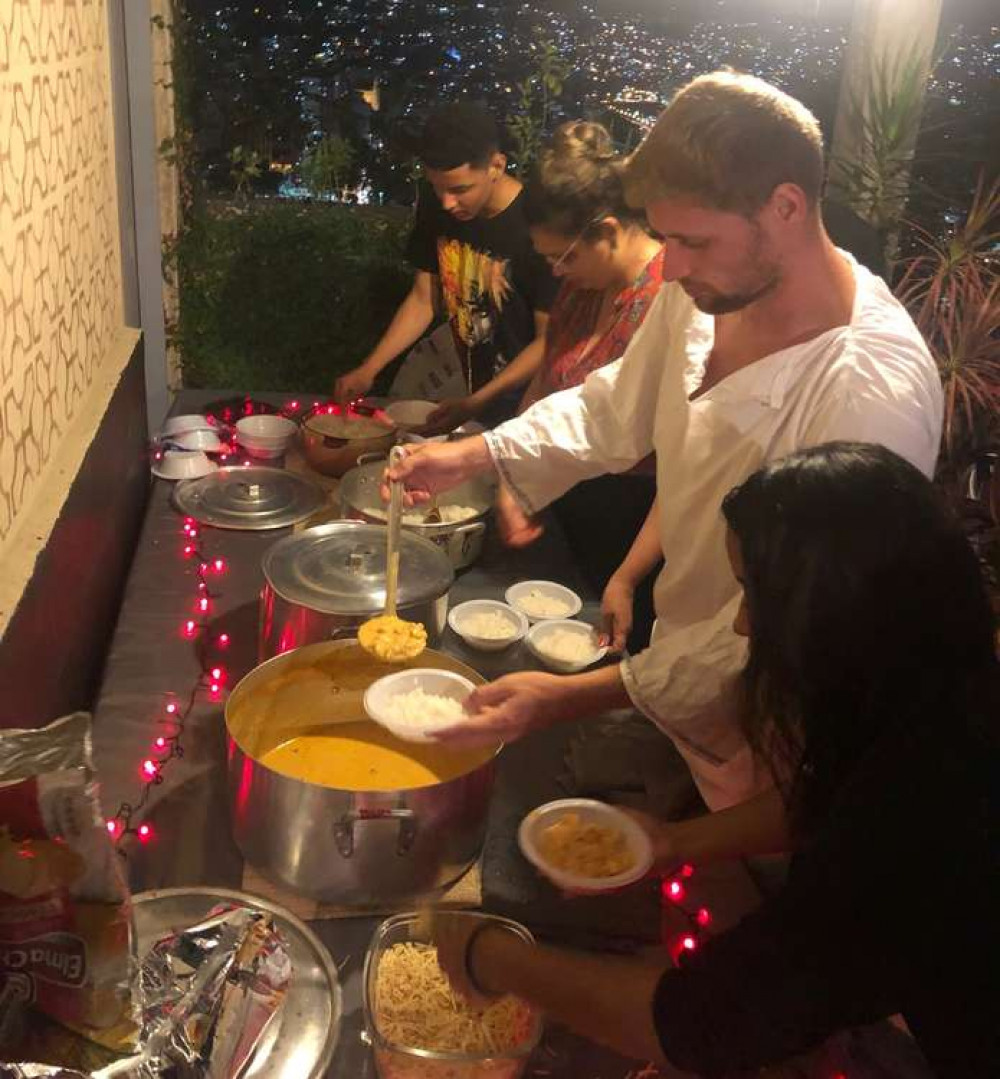 Joel serving food (Picture credit: Joel Glover)