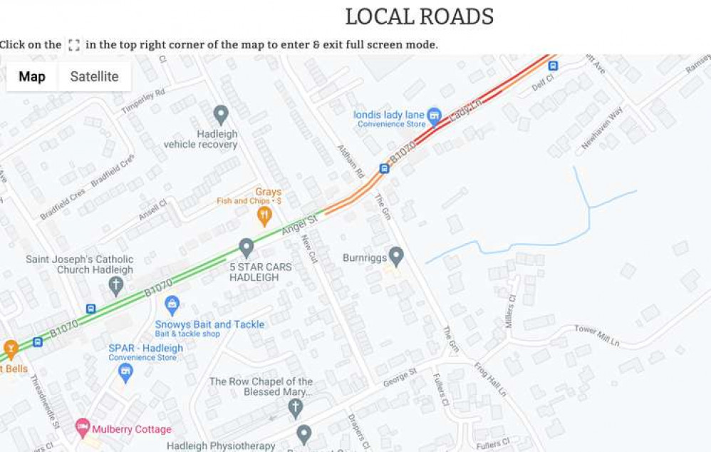 Live Travel map of incident