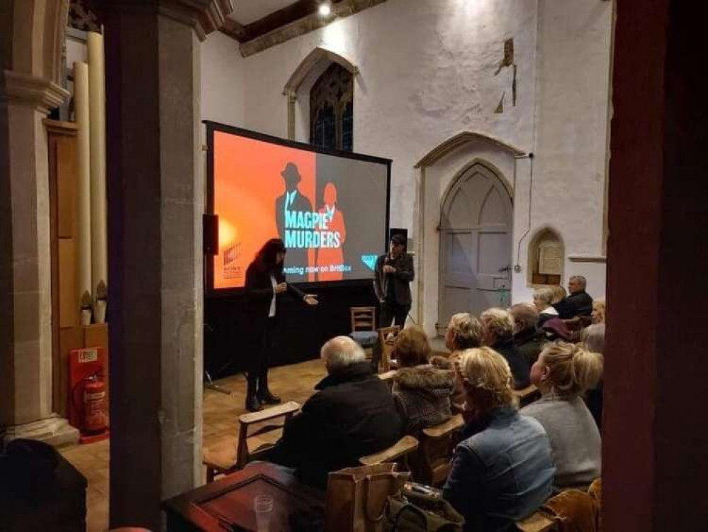 Villagers at Kersey Church to watch screening (Picture credit: LDRS)