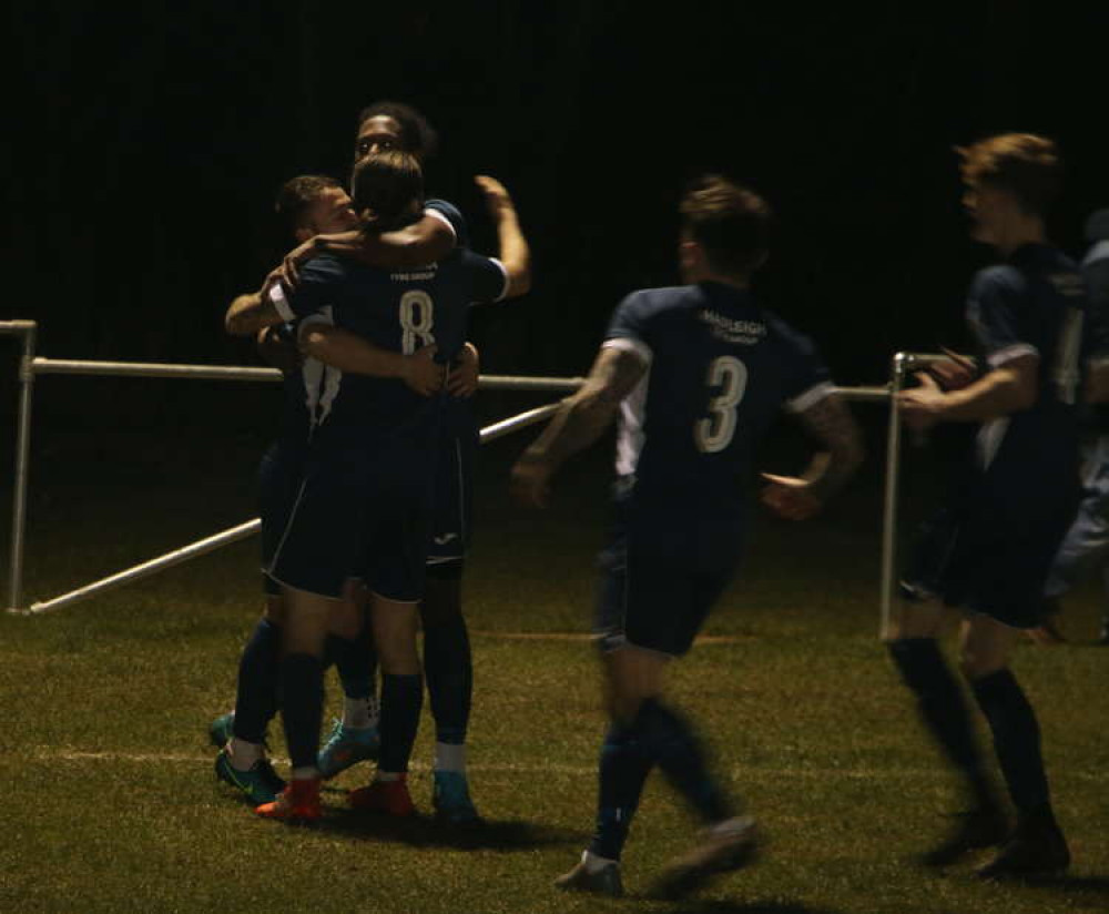 Yaxley (left) celebrates his goal (Picture credit: Ian Evans / Nub News)