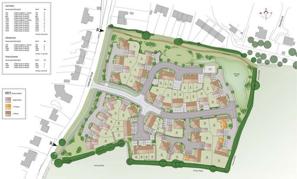 Plans submitted for 44 houses in Elmsett (Picture credit: Denbury Homes) Plans submitted for 44 houses in Elmsett (Picture credit: Denbury Homes)
