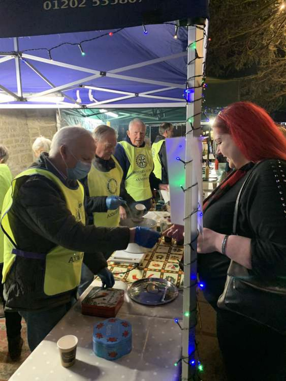 Members of Axminster Rotary served hot soup during the evening Members of Axminster Rotary served hot soup during the evening