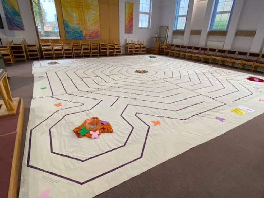 The labyrinth can be walked whilst people contemplate the climate crisis. Photo Credit: Tom Surgay