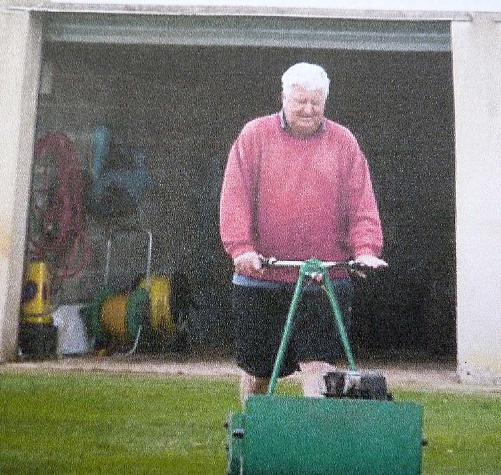 Peter Anderson, former chief executive at Somerset CCC, tendered the Seaton wicket with loving care