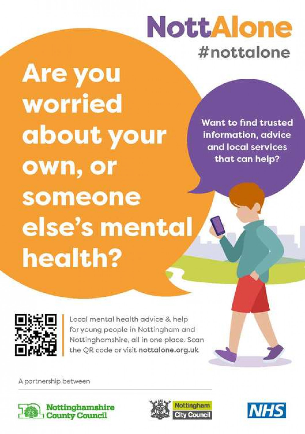 The flyer for the NottAlone website. Image courtesy of Nottinghamshire County Council.