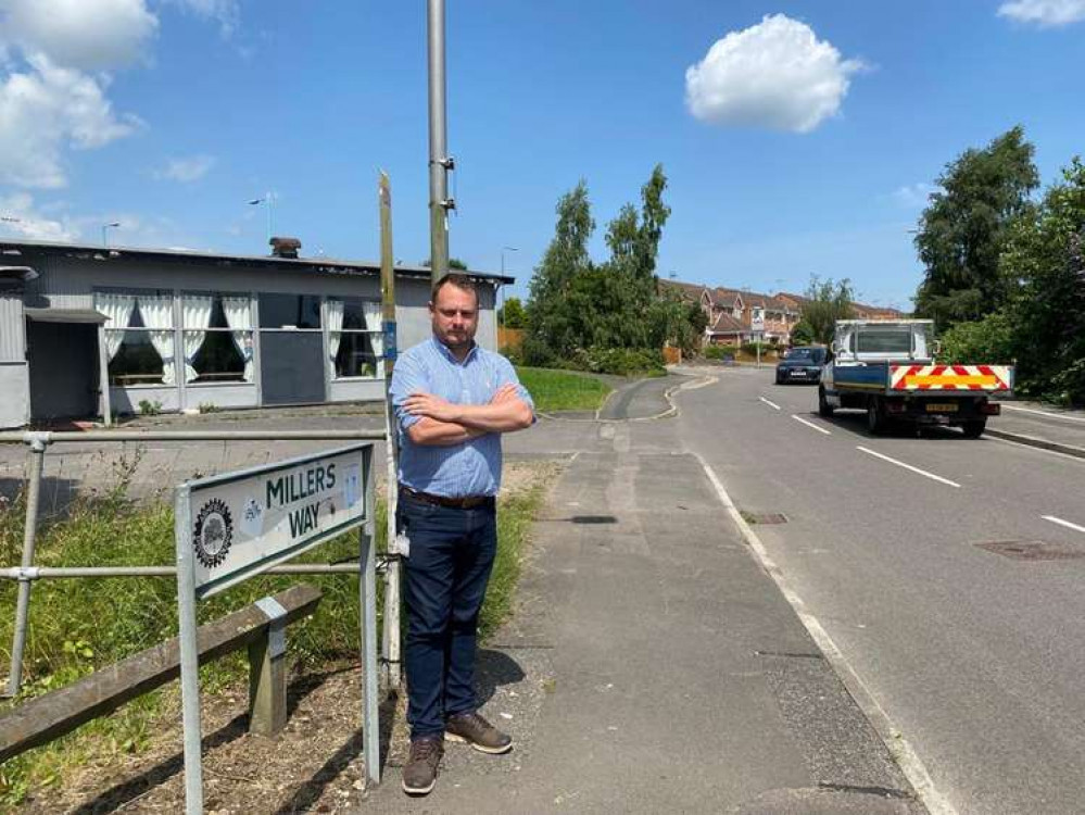 Councillor Jason Zadrozny, leader of Ashfield District Council, pictured in Millers Way. Image: LDRS.