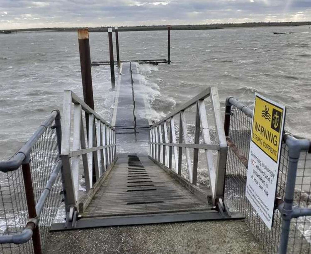 Storm Eunice has caused "considerable damage" to the Burnham pontoon