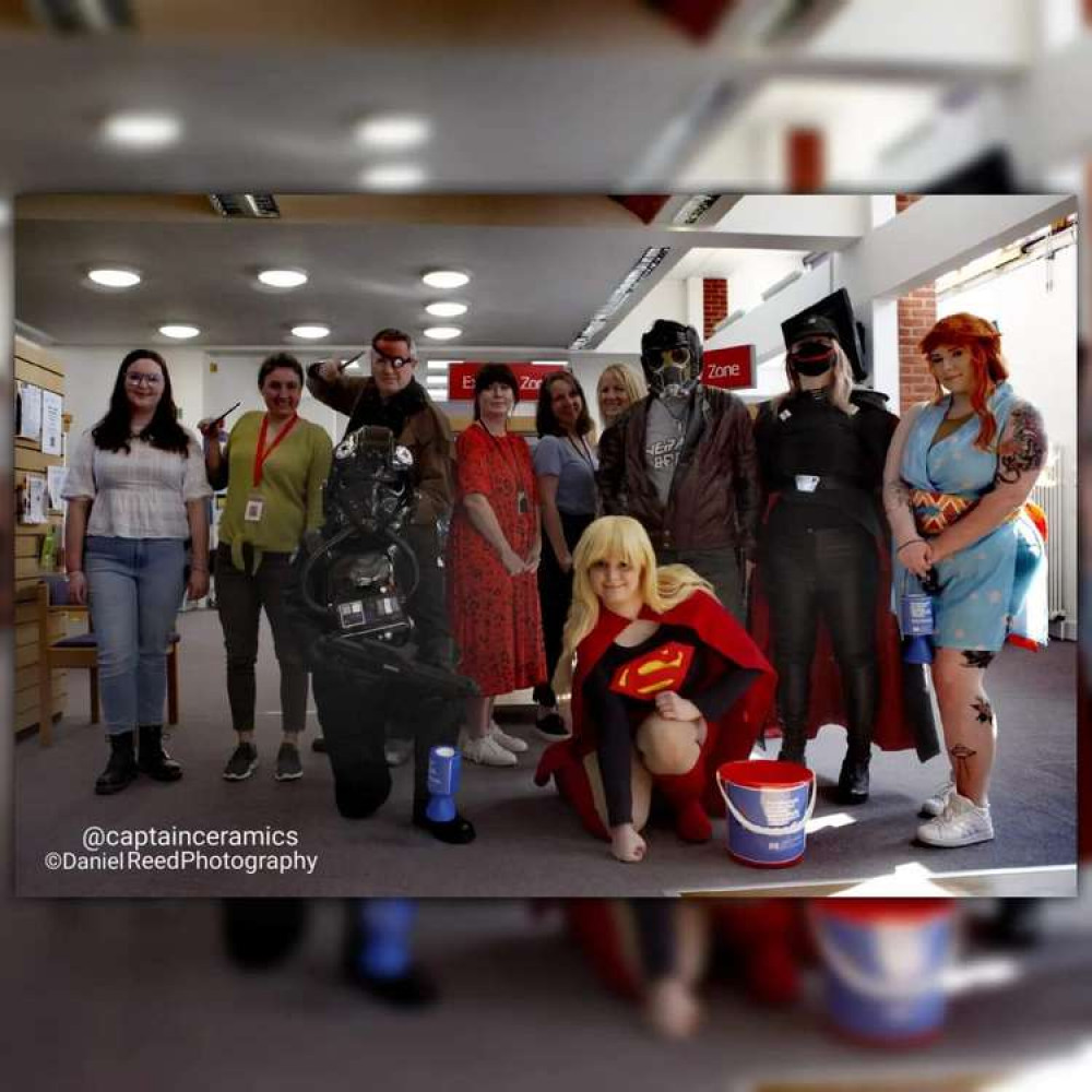 The characters also visited Maldon Library (Photo: Daniel Reed / @captainceramics)